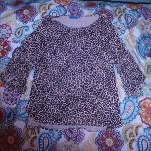 Ladies Apt. 9 Blouse - Animal Print - Size L